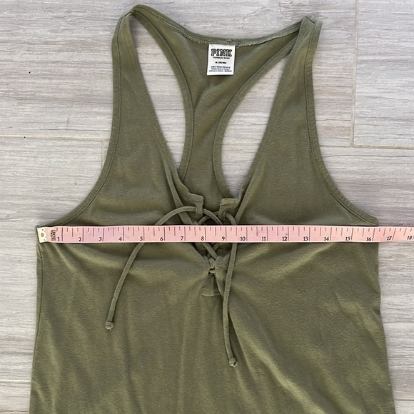 VS Pink Medium racerback army green criss cross bust summer top sexy casual - Picture 5 of 7
